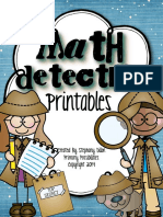 Math Printable Freebie Math Detectives