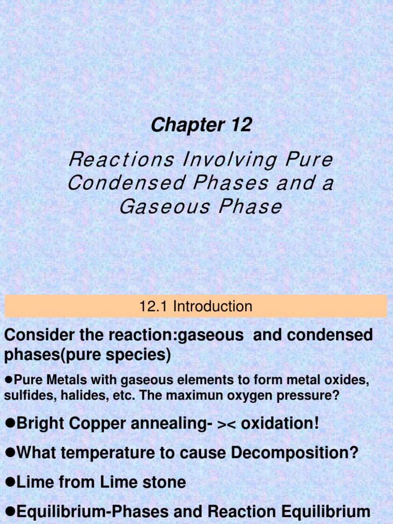 Reactions of Condensed and Gaseous Phases | PDF | Phase (Matter ...