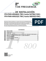 Variador de Frecuencia FR-F800 Manual de Instalación