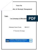 Notes On Business Policy & Strategic Management: Topic