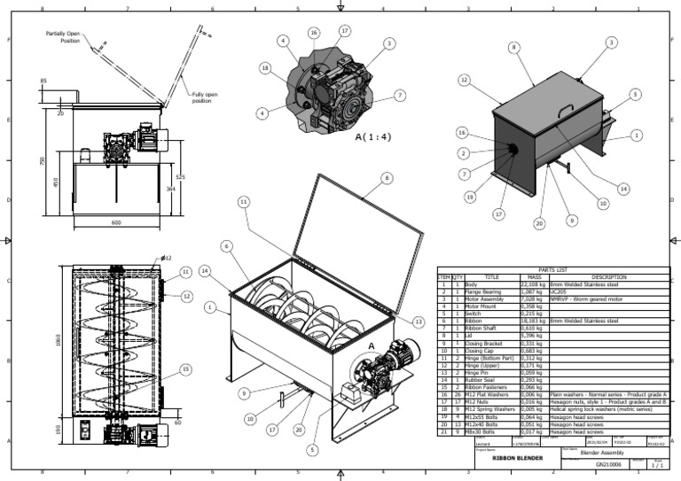 Ribbon Blender PDF Screw Washer (Hardware)