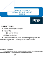 Oblique Triangle, Law of Sin and Law of Cosine