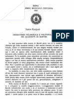 Karpati J., Cromatismo Polimodale e Politonalità Nei Quartetti Di Bartok