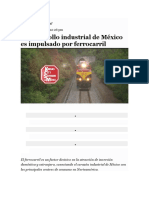 El Desarrollo Industrial de México Es Impulsado Por Ferrocarril