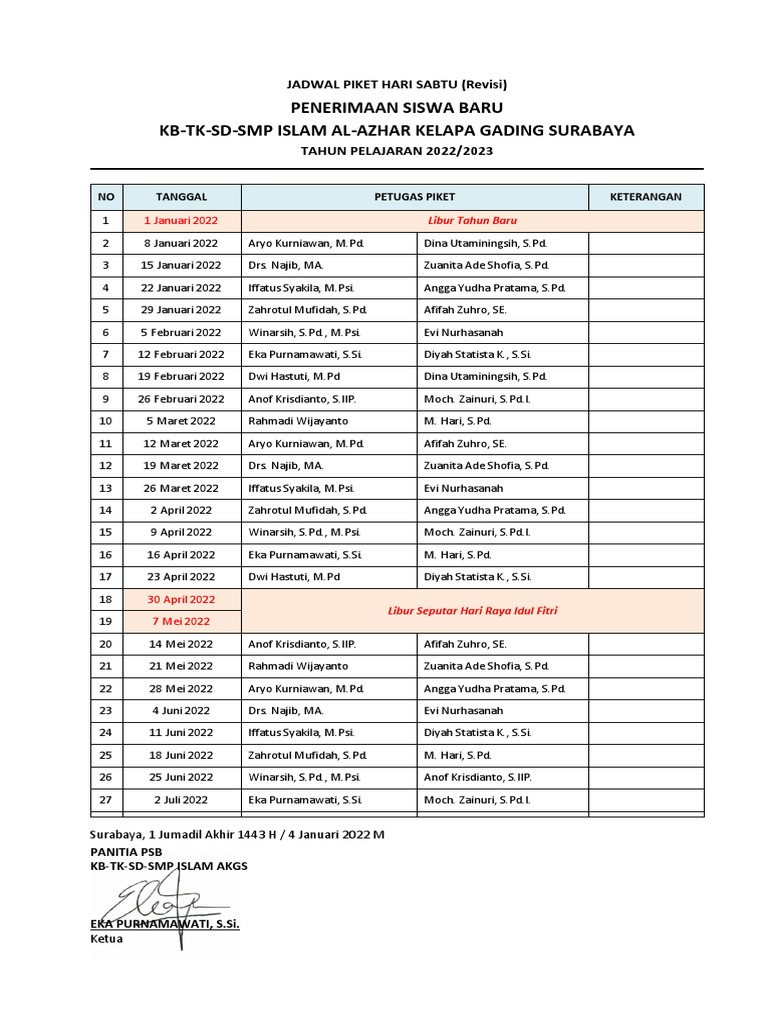 jadwal-piket-hari-sabtu-kb-tk-sd-smp-islam-al-azhar-kelapa-gading