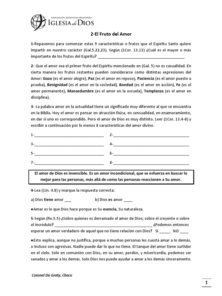 El Fruto del Amor en el Espíritu Santo | PDF | Amor | Dios