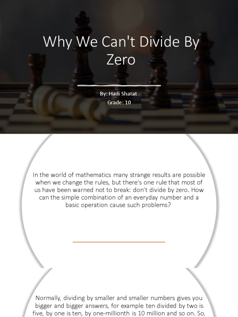 Math Project Why We Cant Divide by Zero PDF Numbers Multiplication