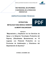 Especificaciones Tecnicas de Estructura