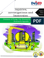 Inquiries, Investigations and Immersion: Division of Pasig City Research Manual & Research Agenda