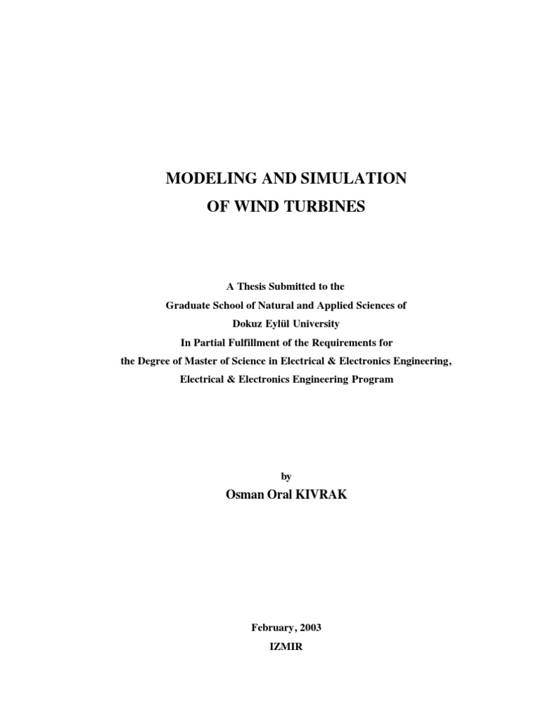Wind Turbine Modeling and Simulation | PDF | Wind Power | Wind Turbine