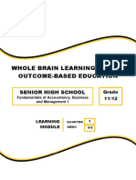 Whole Brain Learning System Outcome-Based Education: Senior High School