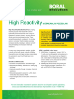 High Reactivity: Metakaolin Pozzolan