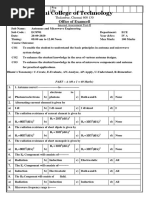 IAT2 Question Paper AME