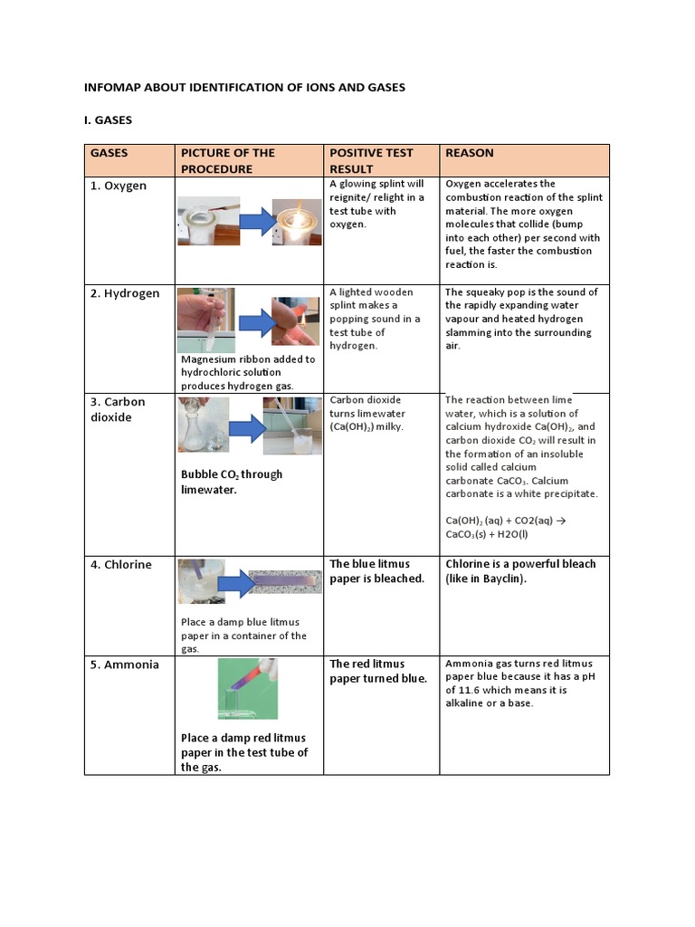 Identification of Ions and Gases Tests | PDF | Sulfate | Precipitation ...