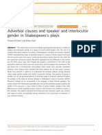 Adverbial Clauses and Speaker and Interlocutor Gender in Shakespeare 'S Plays