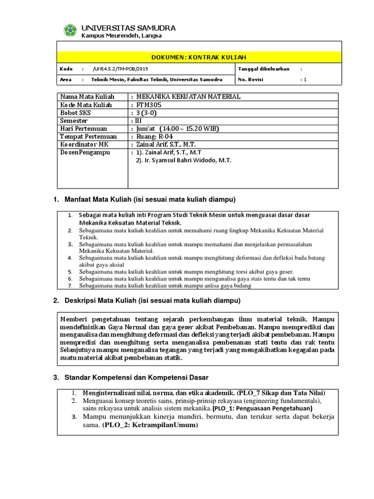 Ftm305 Mekanika Kekuatan Material Ok Pdf