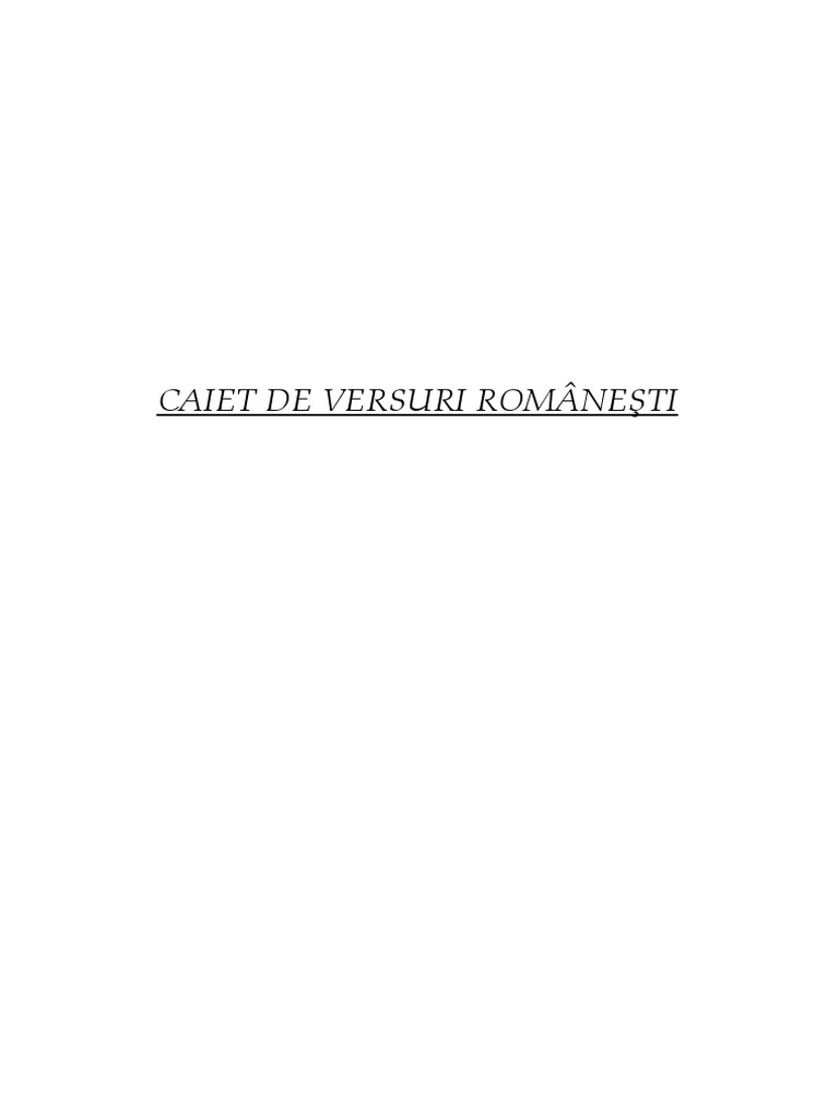 person foolish sing Caiet de Versuri Romanesti | PDF
