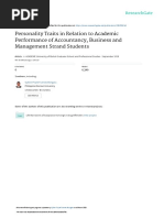 Personality Traits in Relation To Academic Perform