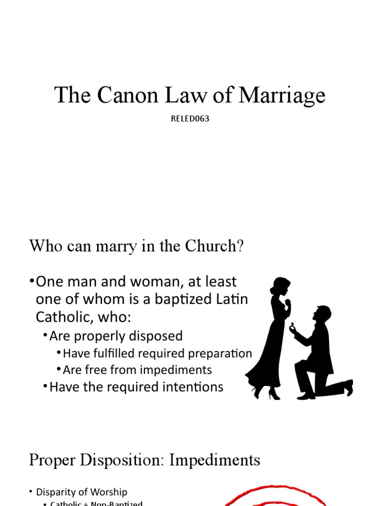 The Canon Law of Marriage PDF Marriage Parish