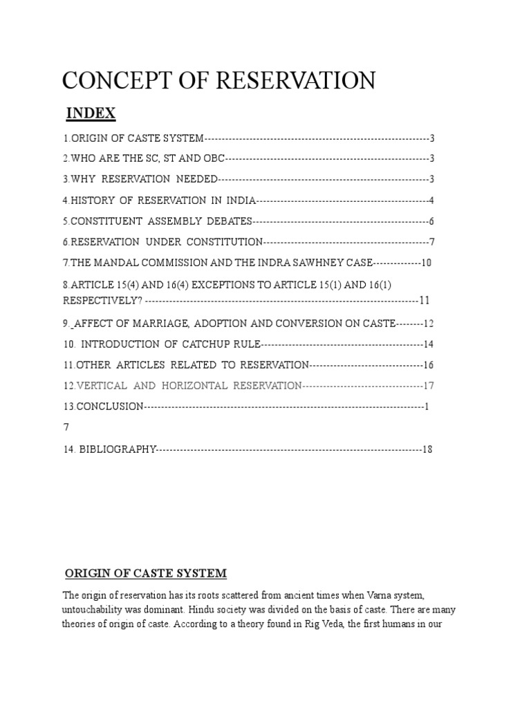 Concept of Reservation | PDF | Dalit | Government Of India