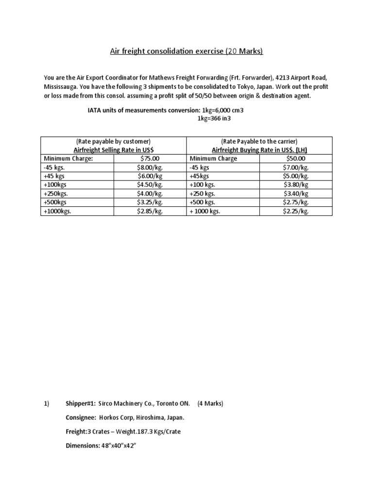 Air Freight Consolidation - A2 | PDF | Cargo | Transport