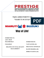 TQM Assignment On "Maruti Suzuki": Submitted To: Asst. Prof. Pranshuman Parashar