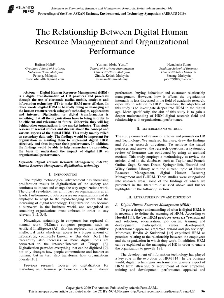 The Relationship Between Digital Human Resource Ma | PDF | Human ...