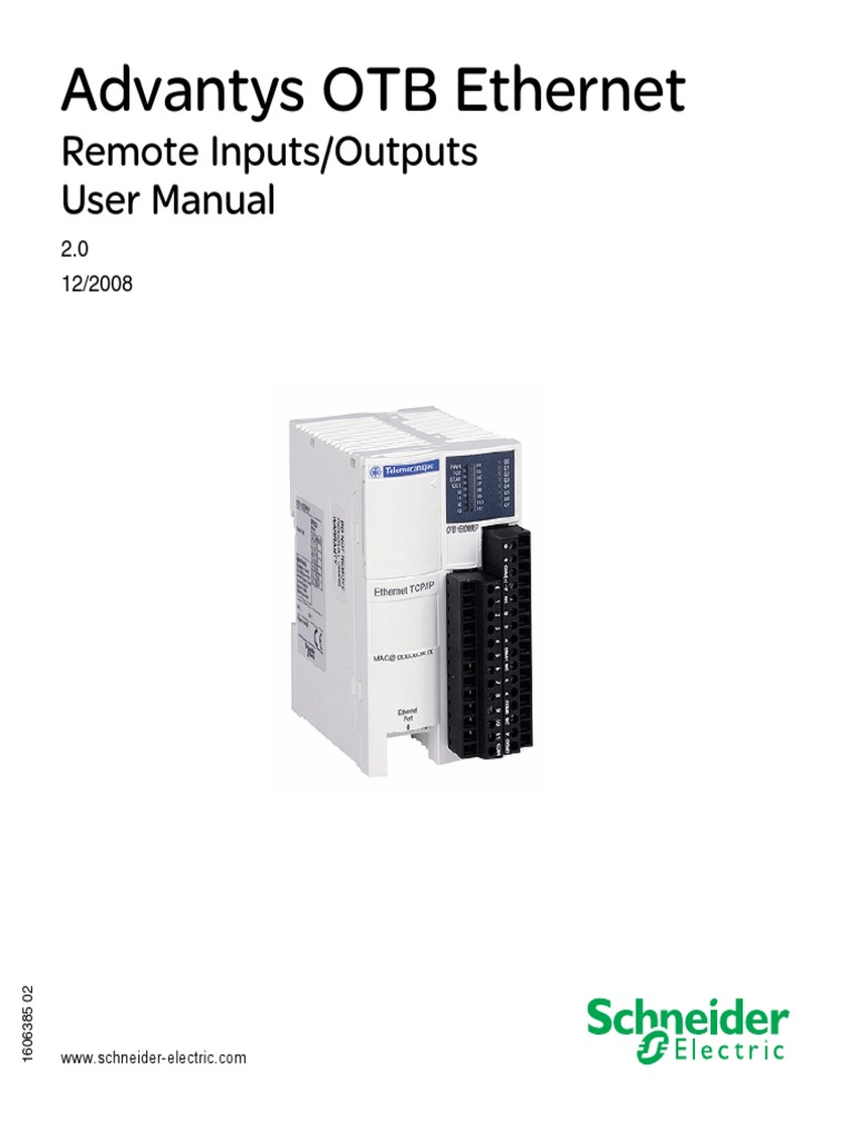 Advantys OTB Ethernet: Remote Inputs/Outputs User Manual | Download ...