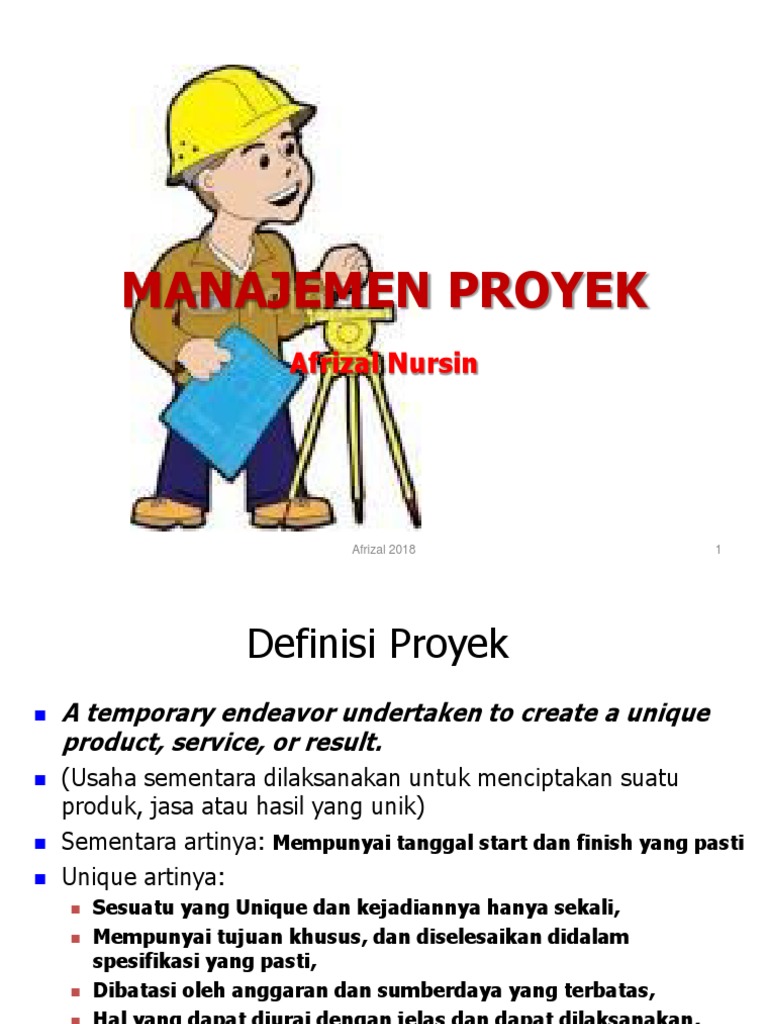 TT 01 Manajemen Proyek Waktu Biaya Kualitas | PDF