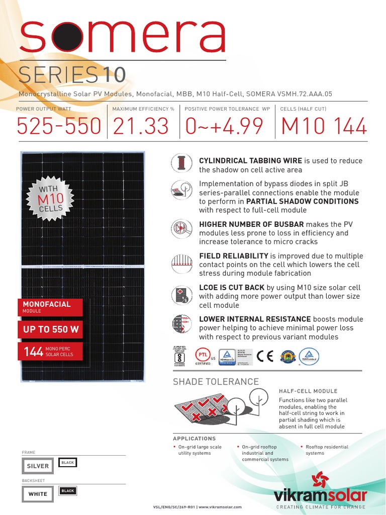 High-Efficiency M10 Solar Modules | PDF | Solar Panel | Photovoltaics