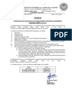 Notice: Instructions For Reportinq of Postqraduates (MD/MS) Candidates