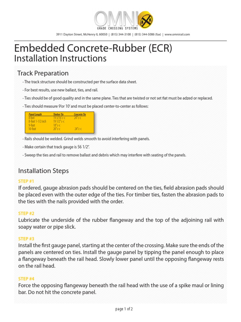 Embedded Concrete-Rubber (ECR) : Installation Instructions | PDF ...