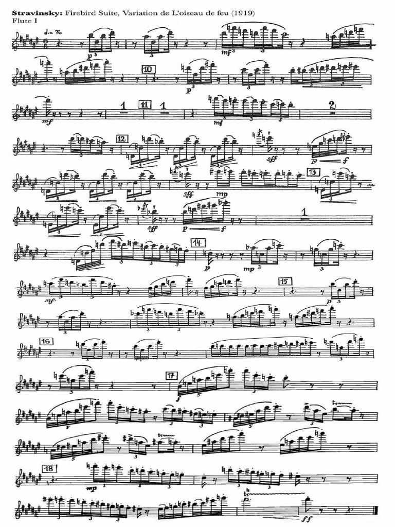 Stravinsky Firebird 1911 Flute Excerpt Pdf