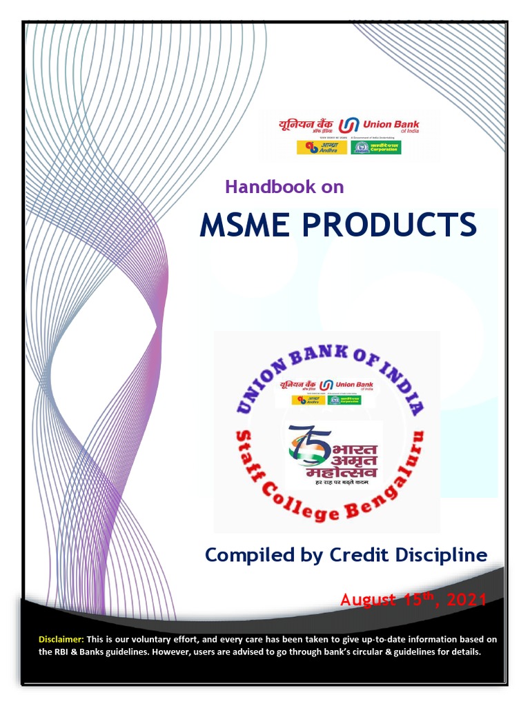 Handbook On MSME Products 20210818110228 | PDF | Loans | Lease
