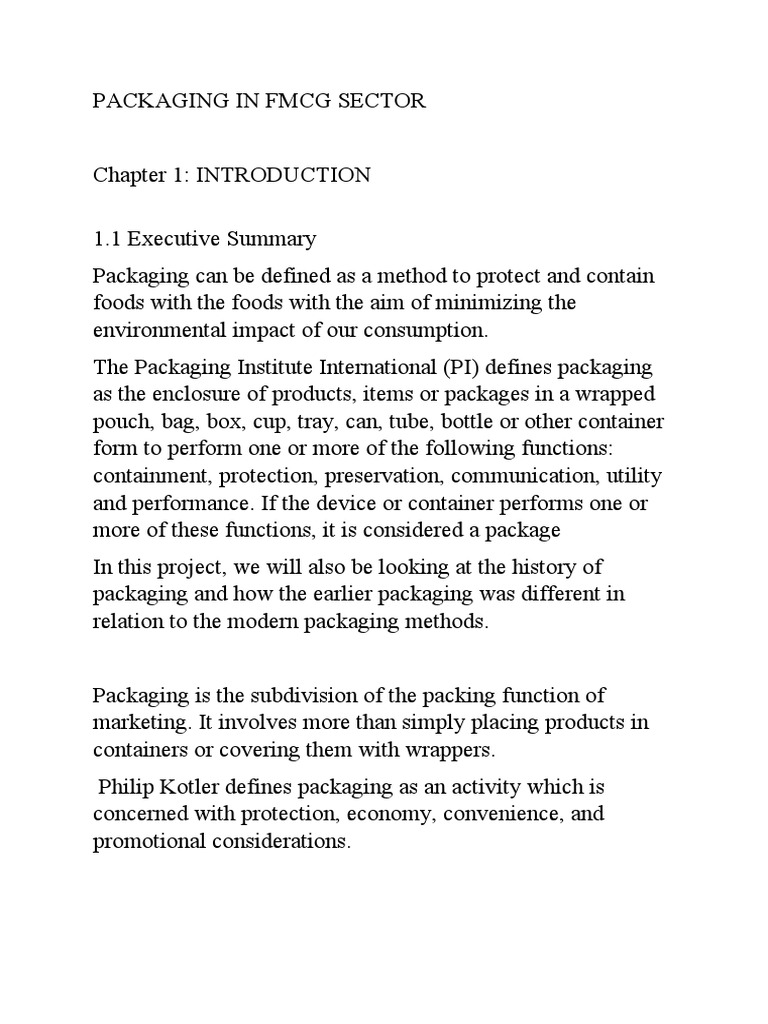Packaging in FMCG Sector | PDF | Economies | Business Process