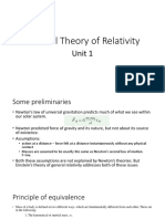 General Theory of Relativity: Unit 1