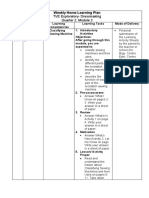TVE Exploratory-Dressmaking Quarter 2, Module 2: Weekly Home Learning Plan