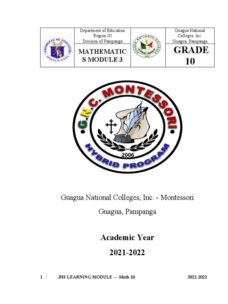 Math 10 Module: Permutations & Combinations | PDF | Probability ...