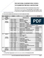 2021 Kcpe Examination Timetable & Instructions: The Kenya National Examinations Council