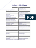 Curriculum Six Sigma