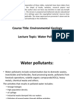 Course Title: Environmental Geology Lecture Topic: Water Pollution