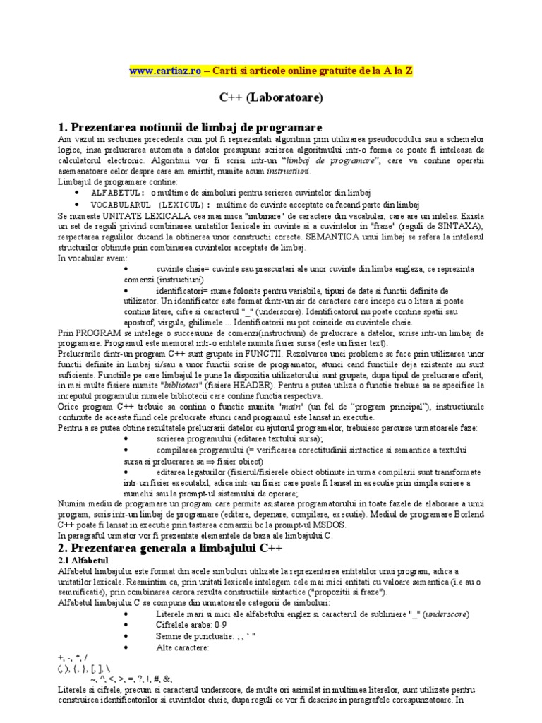 C++ Labs | PDF
