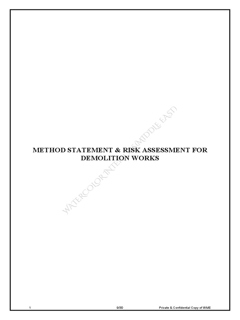 Demolition Method Statement & Risk Assessment | PDF | Scaffolding ...