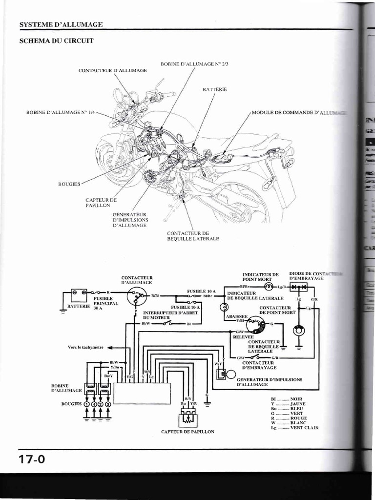 Schema Electrique Bobine D Allumage Allumage Hornet 600 1998 FR | PDF | Allumage | Ingénierie mécanique