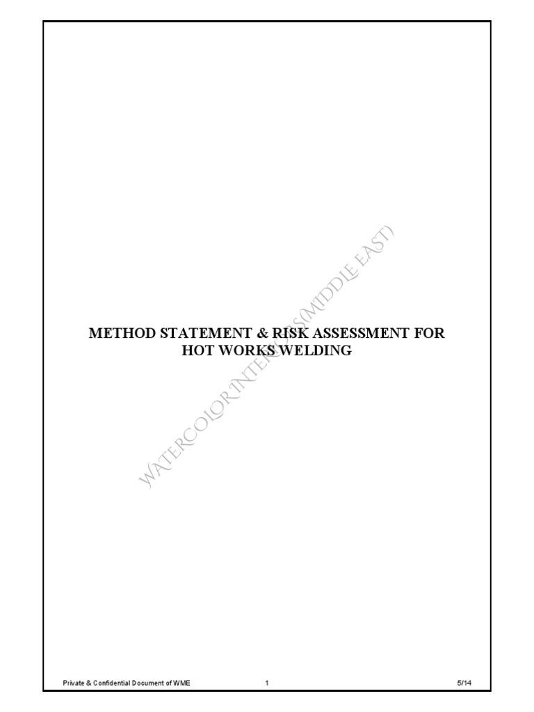 Hot Work Welding Risk Assessment Guide | PDF | Construction | Welding