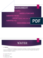 Assignment: Assignment Topic: Water & Toxicants Submitted From: Group 1 Submitted To: Mam Ayesha Noreen