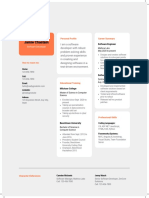 Deep Chestnut and Peach Orange Academic Resume