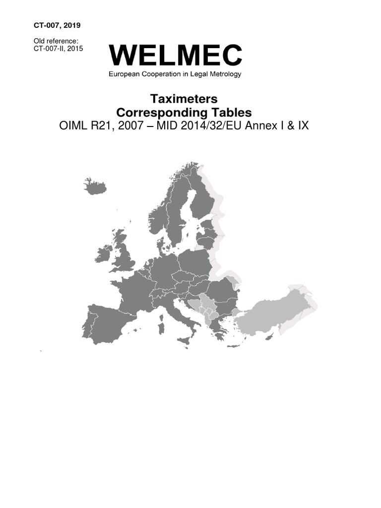 Taximeters Compliance with OIML R21 | PDF | Metrology | Humidity
