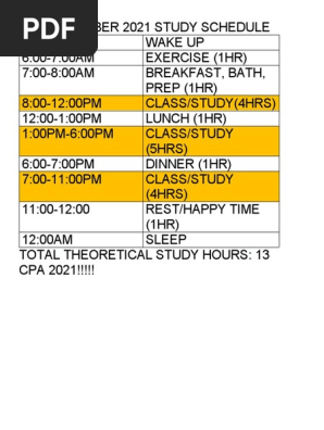 Study Schedule