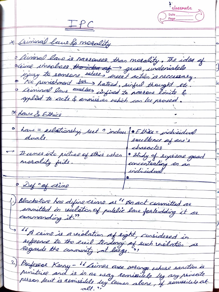 Ipc Notes For Llb : Indian Penal Code (IPC) – ELACI